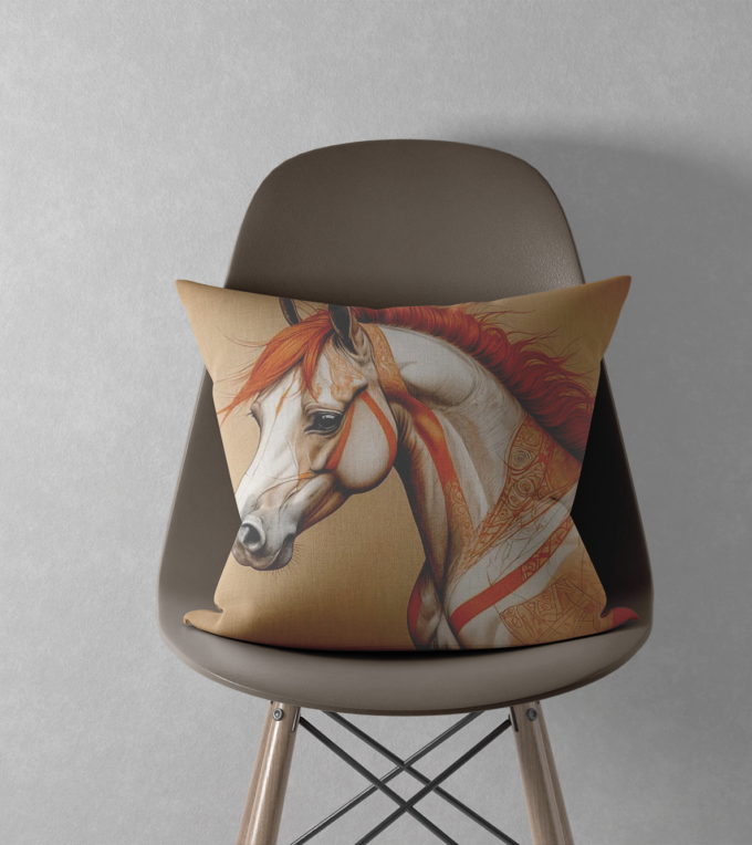 Coussin Equestre, imprimé cheval pour un intérieur sophistiqué