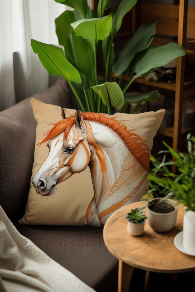 Coussin Equestria, design inspiré du monde équestre en textile de qualité