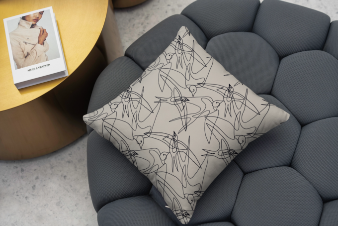 Coussin Silver Avia lavable en machine avec design moderne